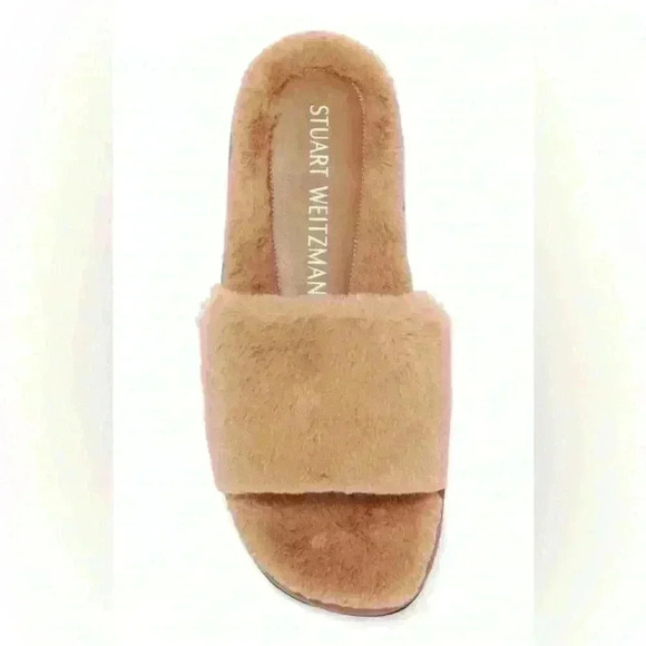 Stuart Weitzman Tan Fuzzy Flats - Picture 2 of 12